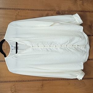 Nine West Creamy Ivory White Button Down Tunic Women's Plus XXL